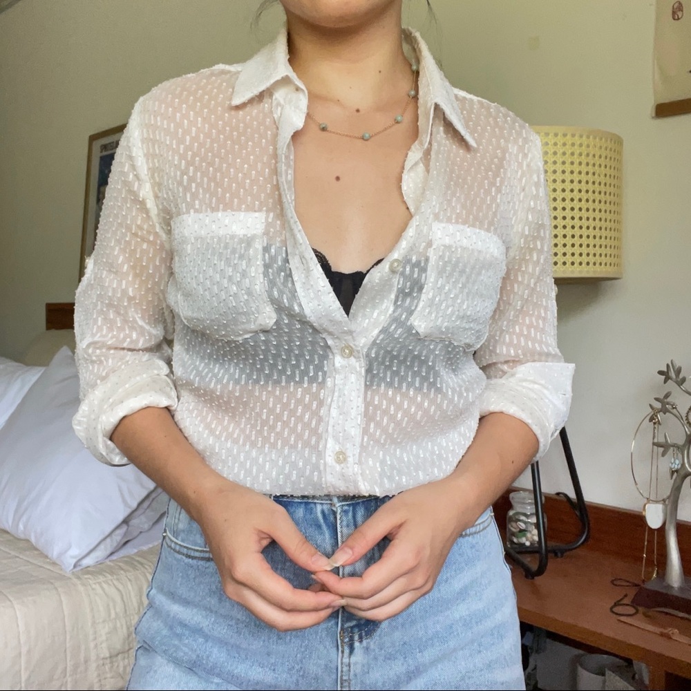 Banana Republic Sheer Button Up